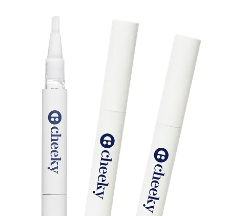 Three white lip products with 'Cheeky' branding on a white background